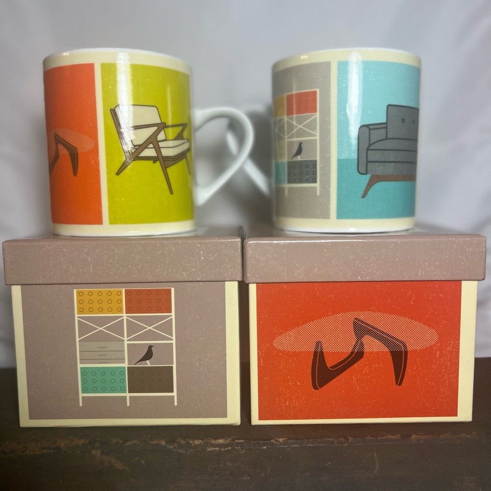 New in box- 2 Magpie mugs- The Modern Home A-Z of the Atomic Era